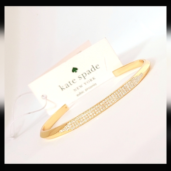 🆕️KATE SPADE Raise the Bar PAVE Crystal Cuff Bangle Bracelet - Picture 1 of 9